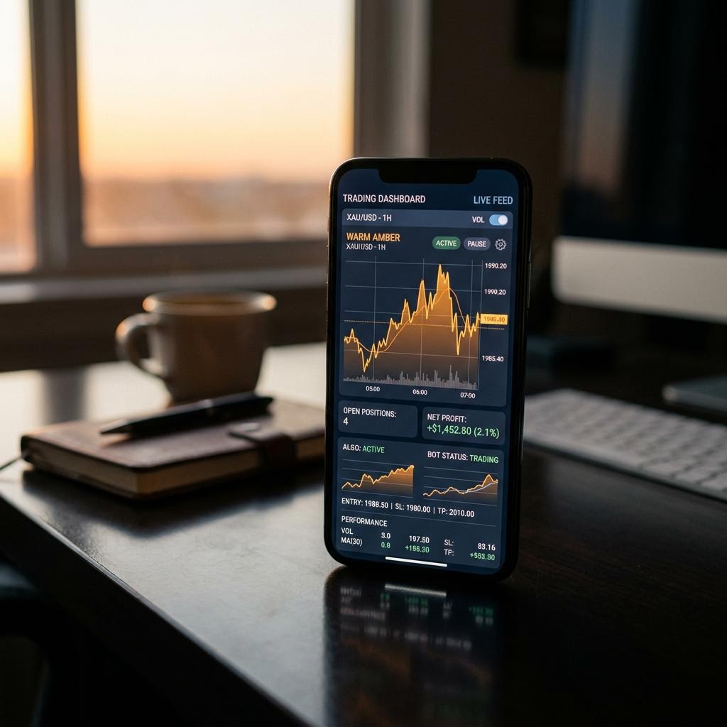 KvoramintETH Handels-Dashboard auf dem Smartphone